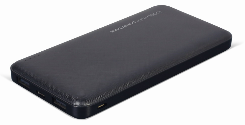 POWERBANK GEMBIRD 10000mAh 1x microUSB A 2x USB-A NEGRO - detalle