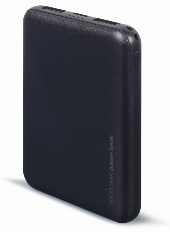 POWERBANK GEMBIRD 5000mAh 1x microUSB A 2x USB-A NEGRO - detalle