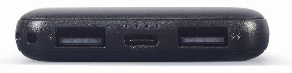 POWERBANK GEMBIRD 5000mAh 1x microUSB A 2x USB-A NEGRO - detalle