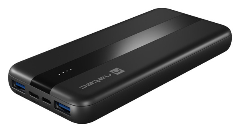 POWERBANK NATEC TREVI SLIM QV2 10000MAH 2XUSB-A 18W + 1XUSB-C 20W + CABLE USB-C - detalle