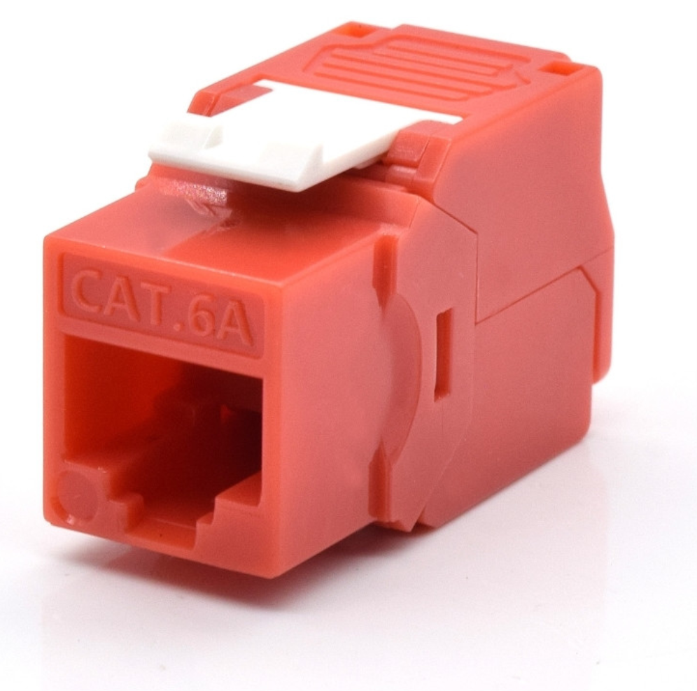 PRESA KEYSTONE WP CAT.6A UTP, TOOLLESS, COLOR ROJO