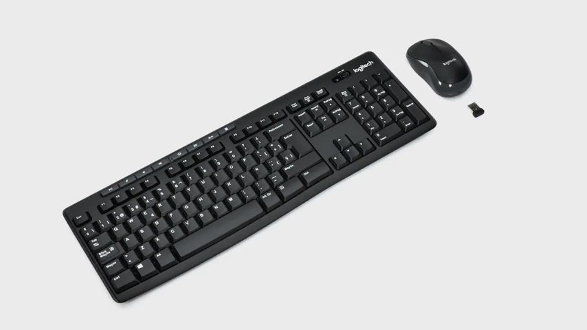 COMBO TECLADO RATON LOGITECH MK270 RF INALAMBRICO NEGRO - video