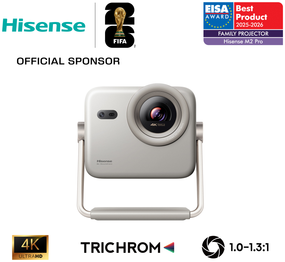 PROYECTOR HISENSE M2PRO TRICOLOR 1300 LUMENES 4K SMART TV - detalle