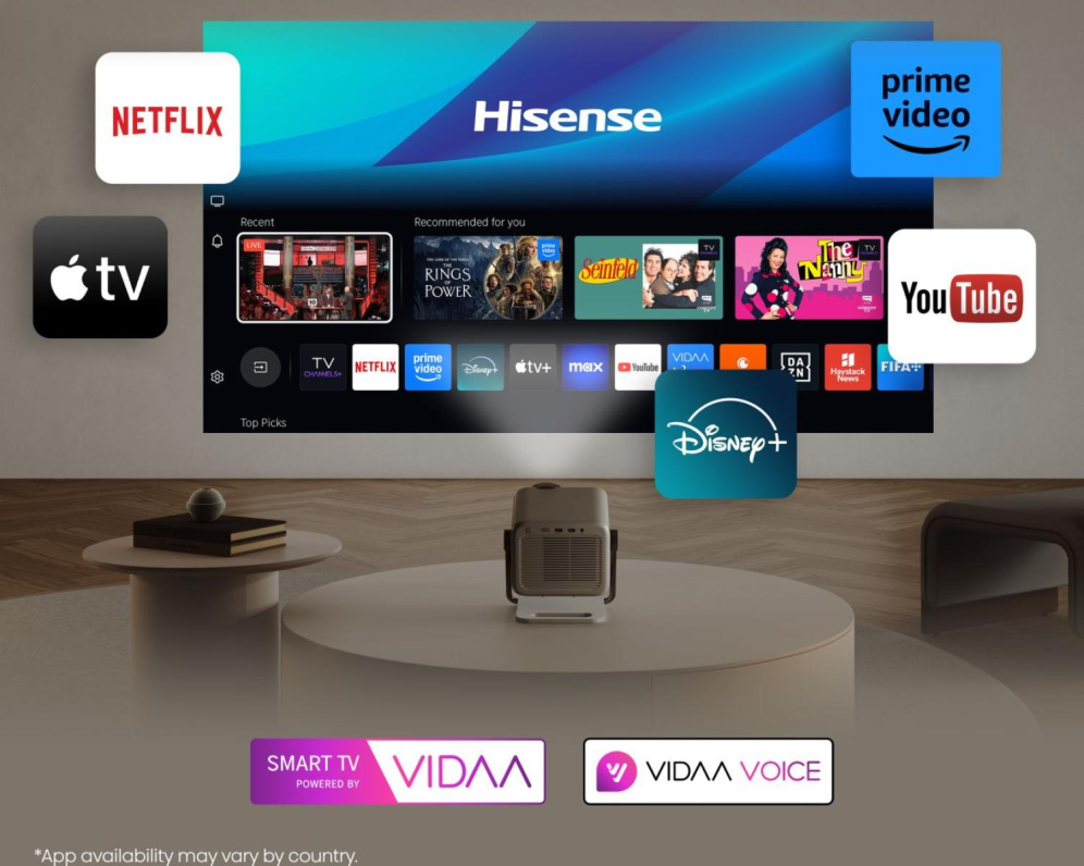 PROYECTOR HISENSE M2PRO TRICOLOR 1300 LUMENES 4K SMART TV - detalle