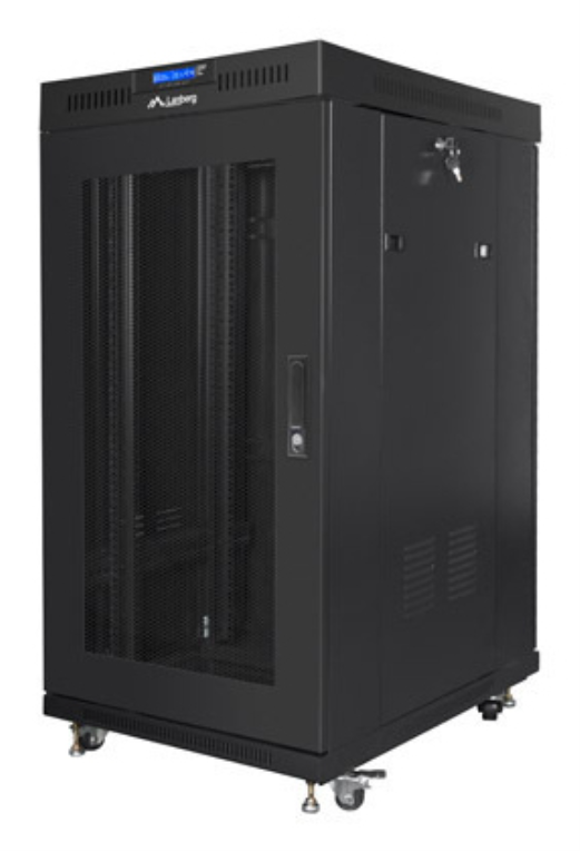 RACK CABINET 19" FREE-STANDING 22U/800X800 (FLAT PACK) WITH MESH DOOR LCD BLACK LANBERG V2