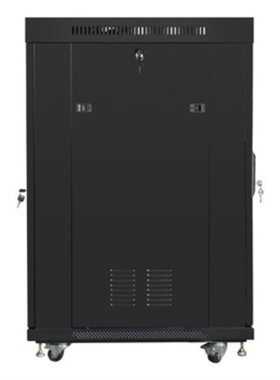 RACK CABINET 19" FREE-STANDING 22U/800X800 (FLAT PACK) WITH MESH DOOR LCD BLACK LANBERG V2 - detalle