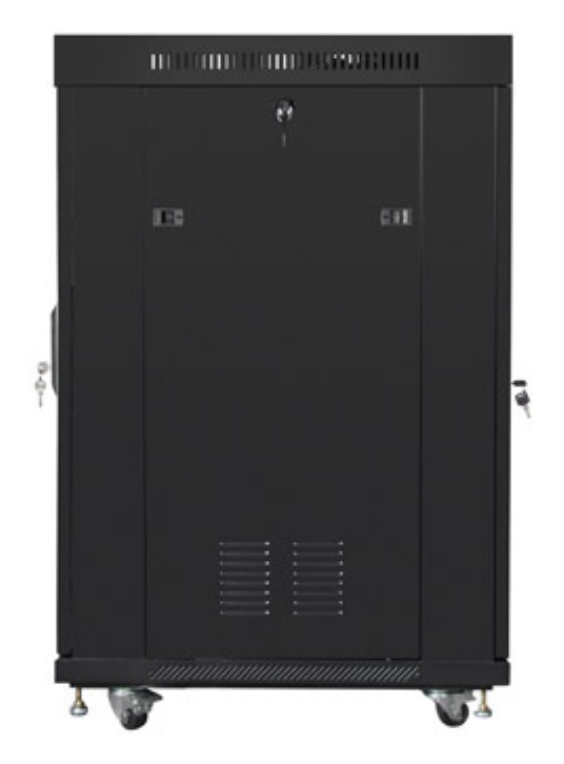 RACK CABINET 19" FREE-STANDING 22U/800X800 (FLAT PACK) WITH MESH DOOR LCD BLACK LANBERG V2 - detalle