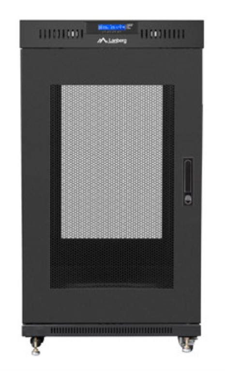 RACK CABINET 19" FREE-STANDING 22U/800X800 (FLAT PACK) WITH MESH DOOR LCD BLACK LANBERG V2 - detalle