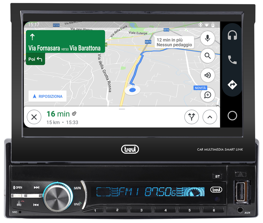 RADIO COCHE TREVI MDV 6380 DAB/VIDEO MONITOR 7" +RDS+USB+AW BLAC - detalle