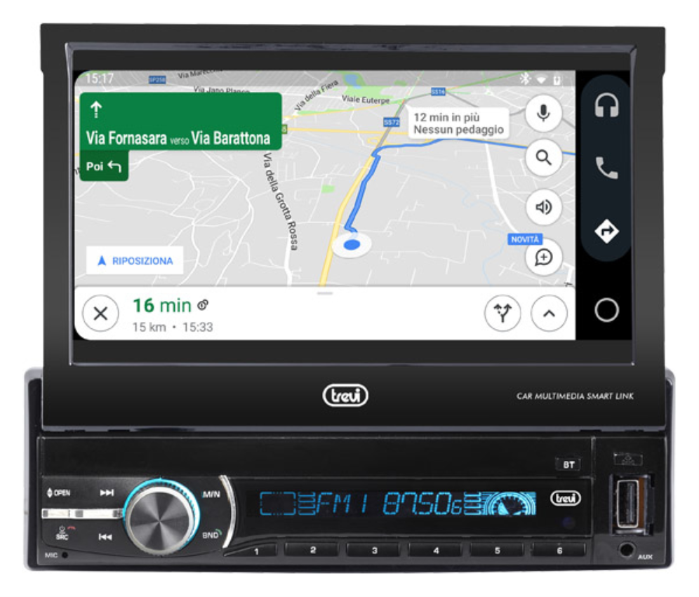 RADIO COCHE TREVI MDV 6380 DAB/VIDEO MONITOR 7" +RDS+USB+AW BLAC - detalle