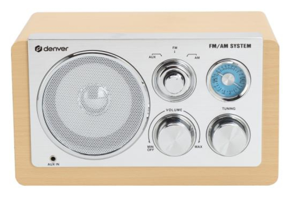 Denver TR-63LW radio Personal Analógica Bamboo. Plata