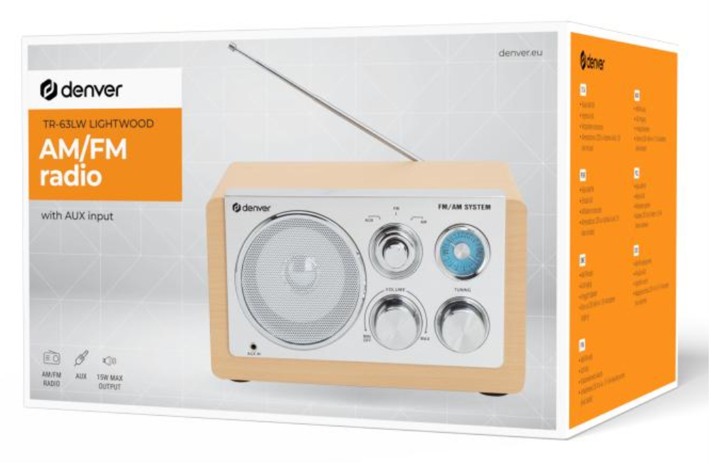 RADIO DENVER DE DISEÑO MODERNO BEIGE - detalle