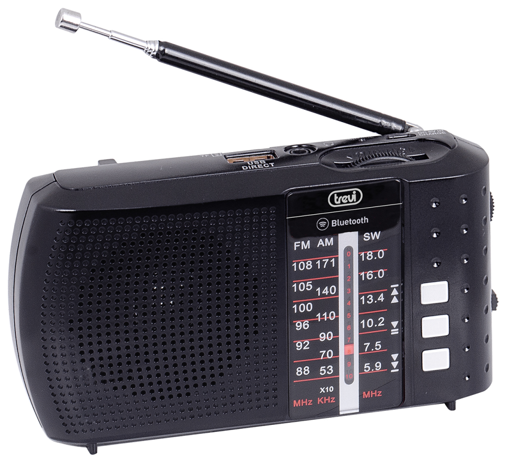 RADIO PORTATIL TREVI MULTIBANDA BLUETOOTH USB MICRO SD RA 7F20 BT NEGRO - detalle