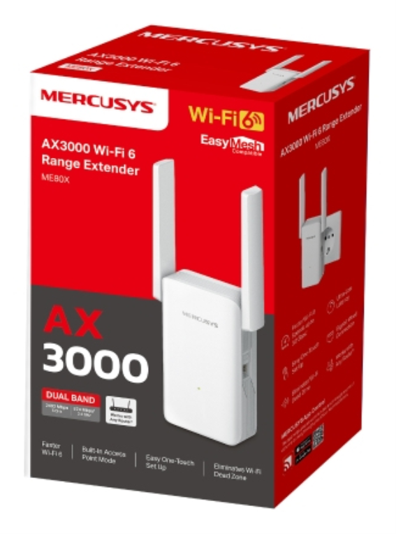RANGE EXTENDER MERCUSYS AX3000 WI-FI 6 - detalle