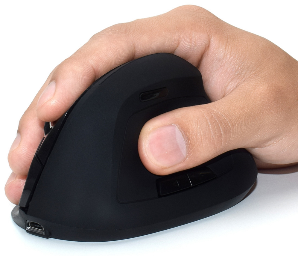 RATON EWENT ERGONOMICO 1600DPI 5 BOTONES NEGRO RF INALAMBRICO BATERIA RECARGABLE - detalle