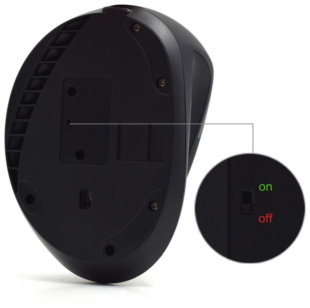 RATON EWENT ERGONOMICO 1600DPI 5 BOTONES NEGRO RF INALAMBRICO BATERIA RECARGABLE - detalle