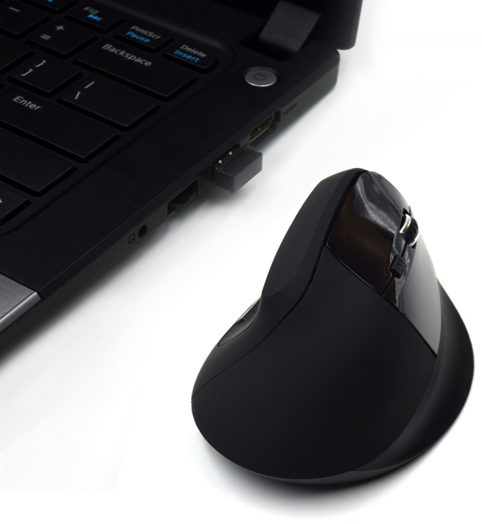 RATON EWENT ERGONOMICO 1600DPI 5 BOTONES NEGRO RF INALAMBRICO BATERIA RECARGABLE - detalle