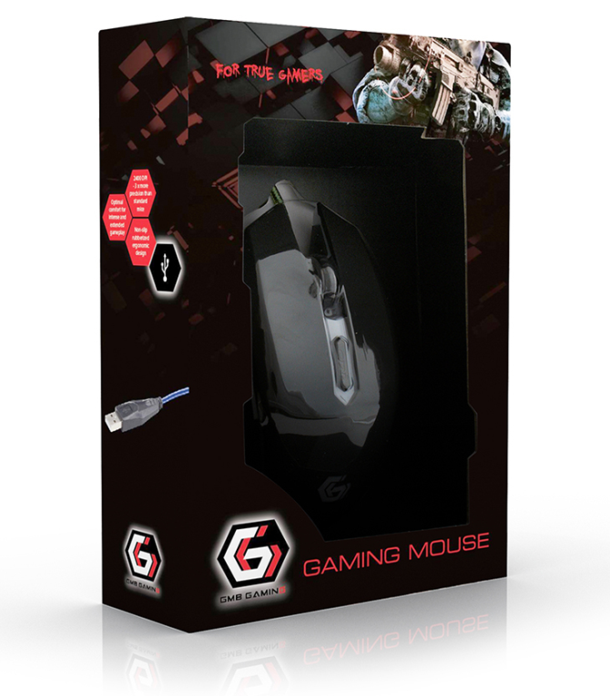 RATON GAMING GEMBIRD USB NEGRO/ROJO - detalle