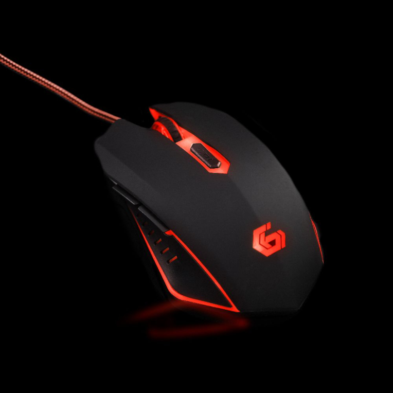 RATON GAMING GEMBIRD USB NEGRO/ROJO - detalle