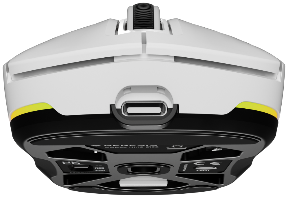 RATON GAMING GENESIS ZIRCON 660 WIRELESS/CABLE/BT 12000 DPI BLANCO ULTRALIVIANO - detalle