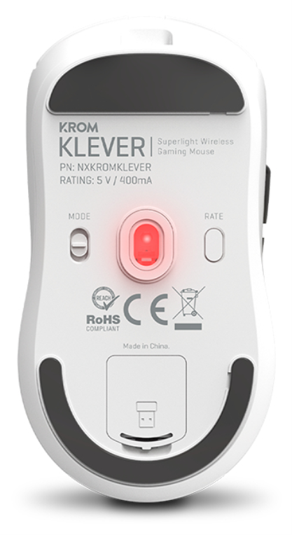 RATON GAMING KROM KLEVER SUPERLIGERO WIRELESS BLNC - detalle