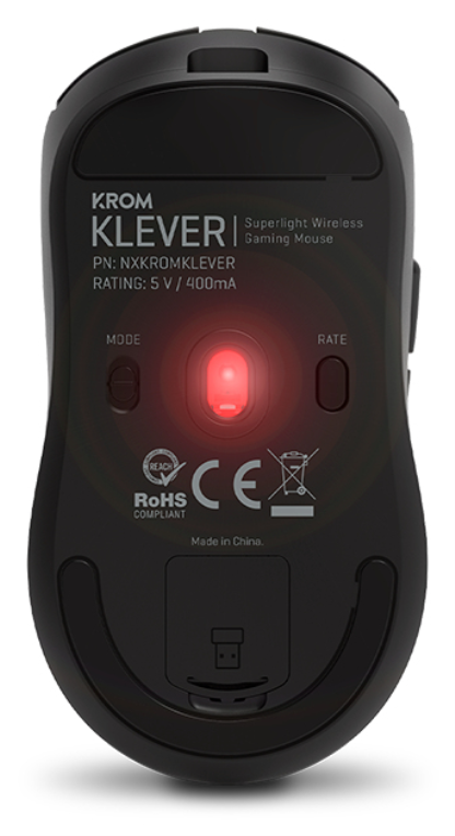 RATON GAMING KROM KLEVER SUPERLIGERO WIRELESS NGR - detalle
