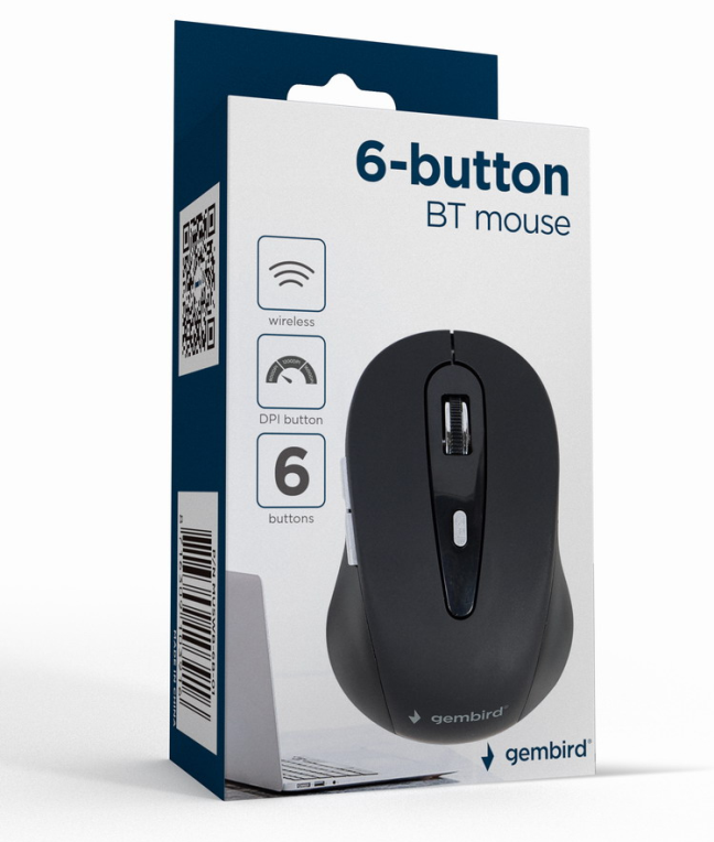 RATON GEMBIRD 6 BOTONES NEGRO BLUETOOTH PILAS - detalle