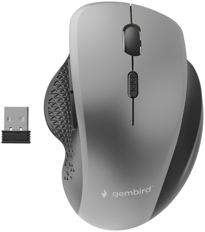 RATON GEMBIRD 6 BOTONES OPTICAL NEGRO SPACE GREY RF INALAMBRICO PILAS - detalle