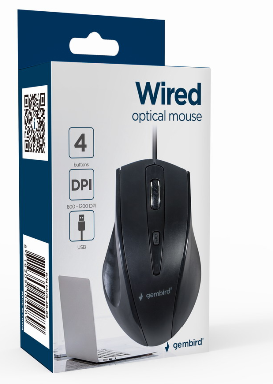 RATON GEMBIRD MUS-4B-02 OPTICO NEGRO USB - detalle