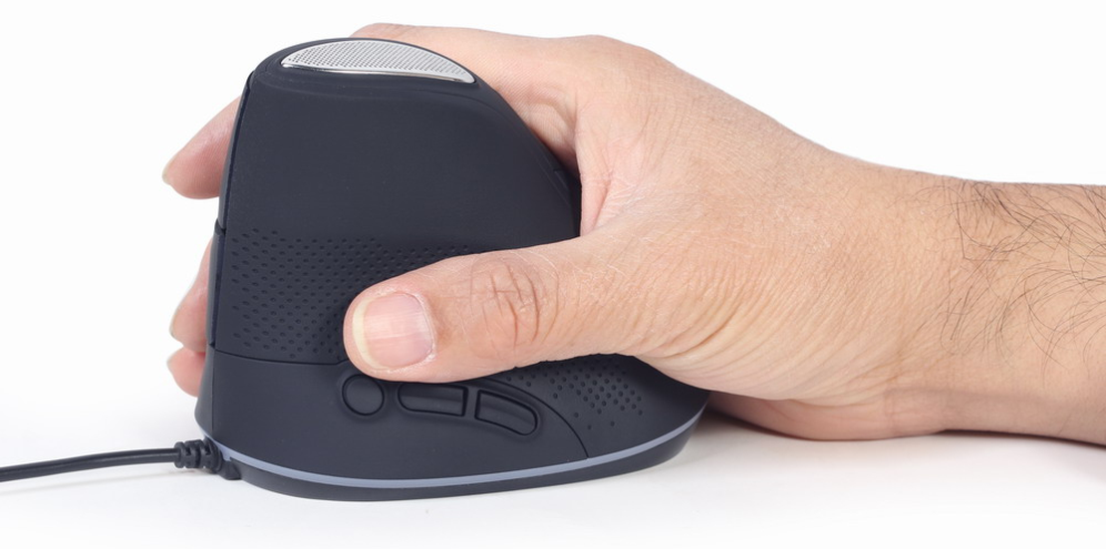 RATON GEMBIRD MUS-ERGO-03 OPTICAL ERGONOMICO SPACE GREY USB - detalle