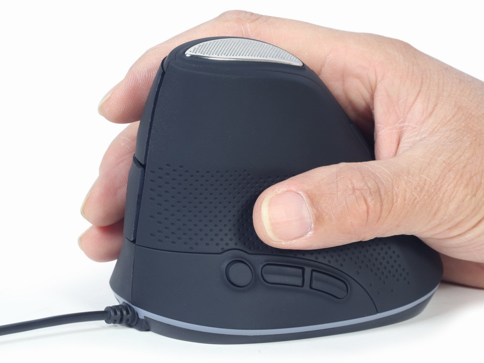 RATON GEMBIRD MUS-ERGO-03 OPTICAL ERGONOMICO SPACE GREY USB - detalle