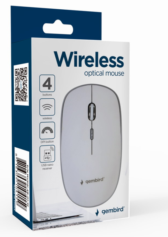 RATON GEMBIRD OPTICO SILENCIOSO BLANCO RF INALAMBRICO PILAS - detalle