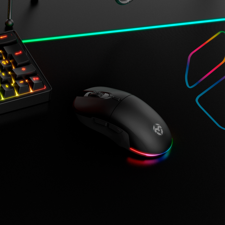 RATON KROM KOMET GAMING RGB WIRELESS NEGRO - detalle