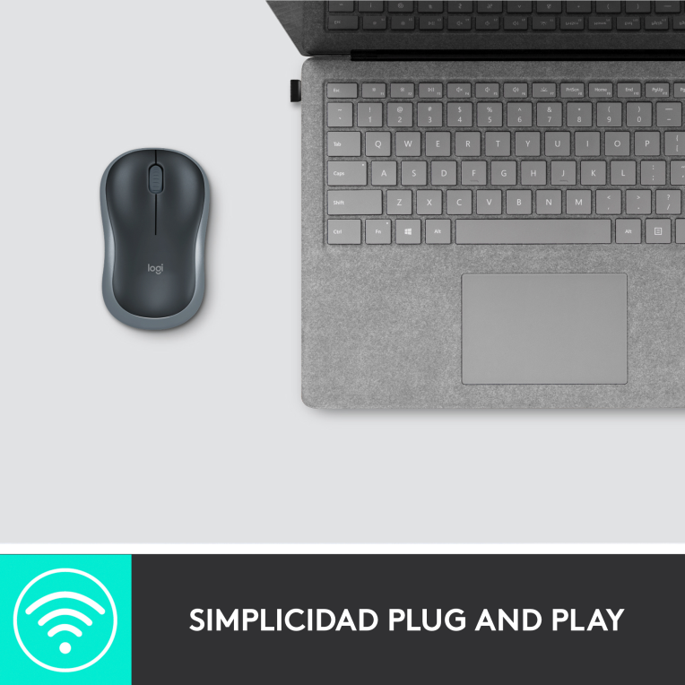 RATON LOGITECH M185 NEGRO GRIS RF INALAMBRICO PILAS - detalle