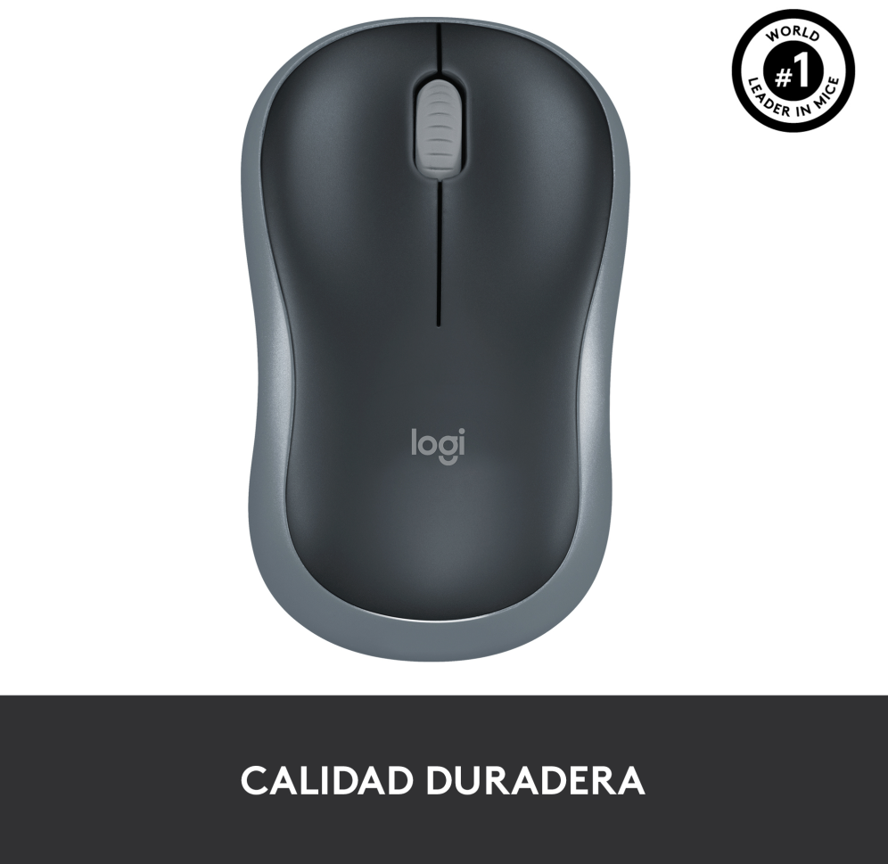 RATON LOGITECH M185 NEGRO GRIS RF INALAMBRICO PILAS - detalle