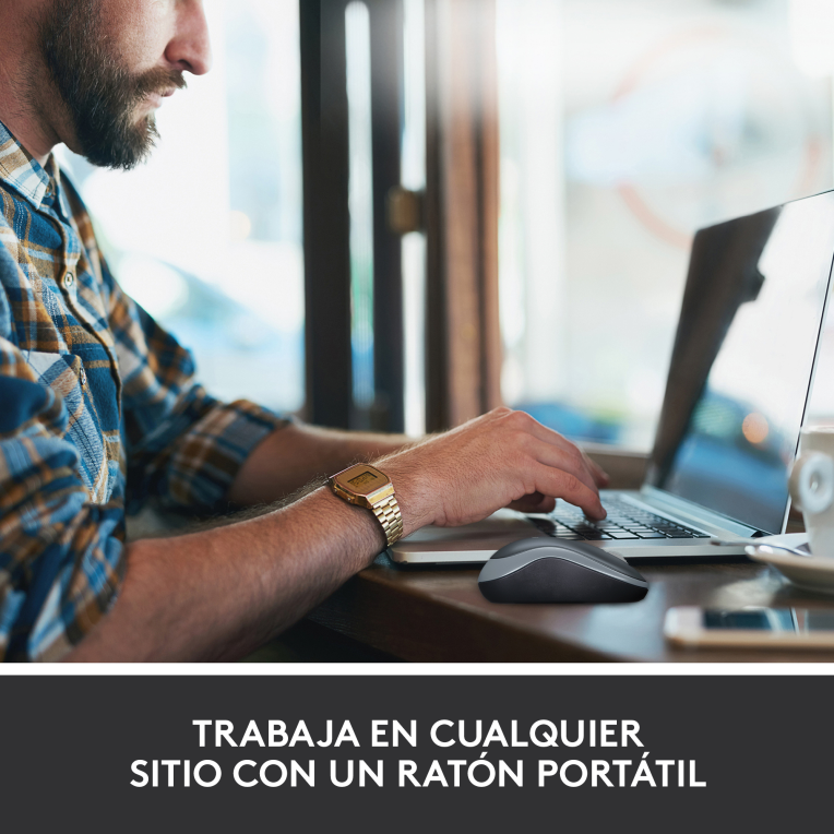 RATON LOGITECH M185 NEGRO GRIS RF INALAMBRICO PILAS - detalle