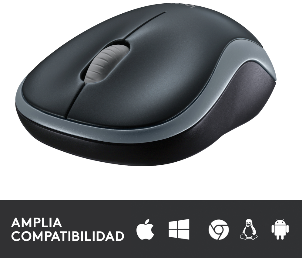RATON LOGITECH M185 NEGRO GRIS RF INALAMBRICO PILAS - detalle