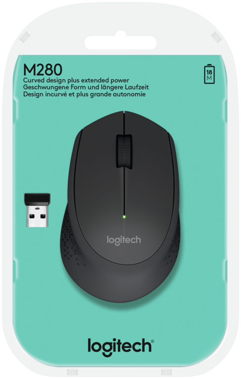RATON LOGITECH M280 NEGRO RF INALAMBRICO PILAS - detalle