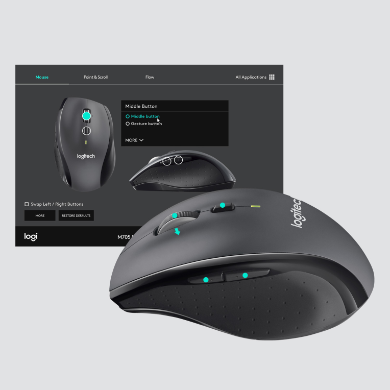 RATON LOGITECH MARATHON M705 NEGRO RF INALAMBRICO PILAS - detalle