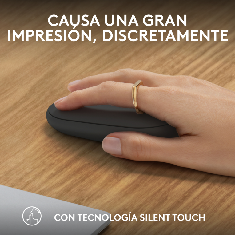 RATON LOGITECH PEBBLE MOUSE M350S GRAFITO BLUETOOTH PILAS - detalle