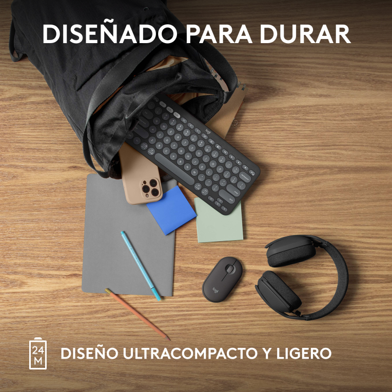 RATON LOGITECH PEBBLE MOUSE M350S GRAFITO BLUETOOTH PILAS - detalle