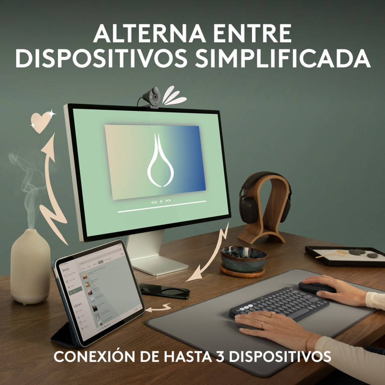 RATON LOGITECH PEBBLE MOUSE M350S GRAFITO BLUETOOTH PILAS - detalle