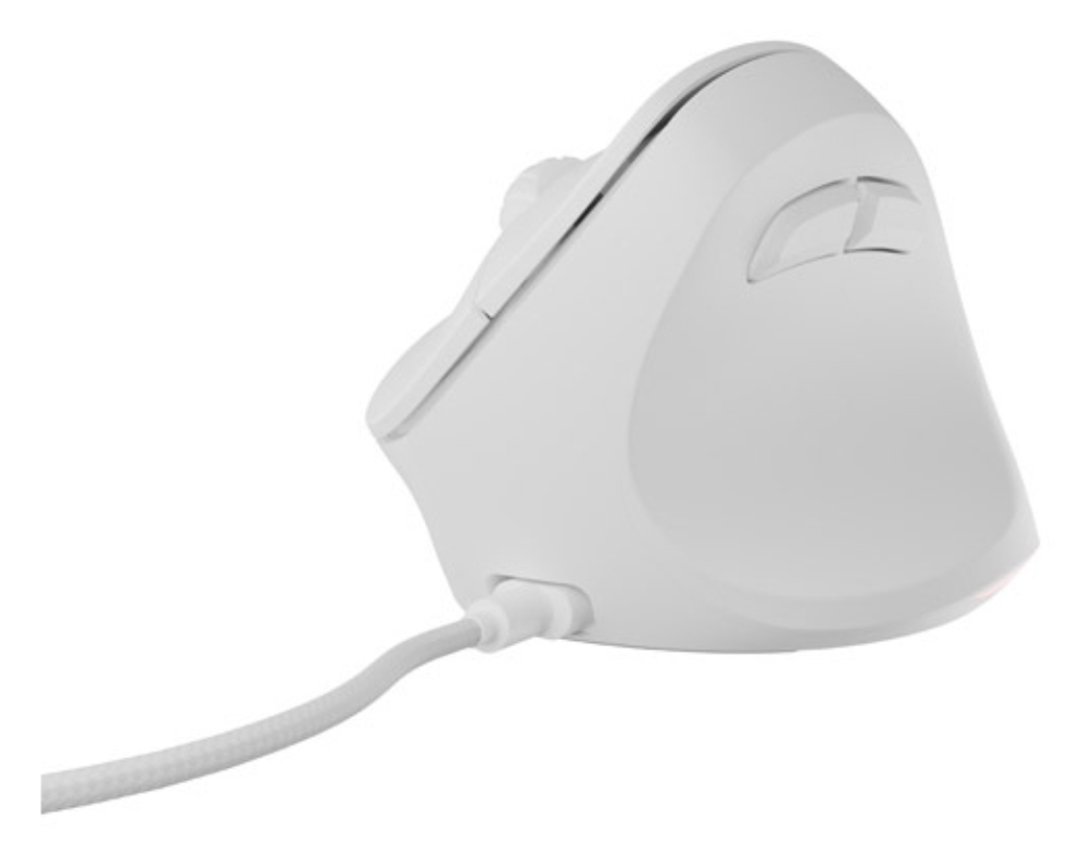 RATON NATEC CRAKE 2 PRO VERTICAL DIESTRO 12.800 DPI OPTICO BLANCO USB - detalle