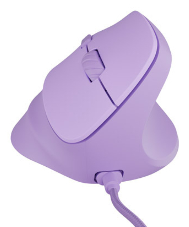 RATON NATEC CRAKE 2 PRO VERTICAL DIESTRO 12.800 DPI OPTICO LAVANDA USB - detalle
