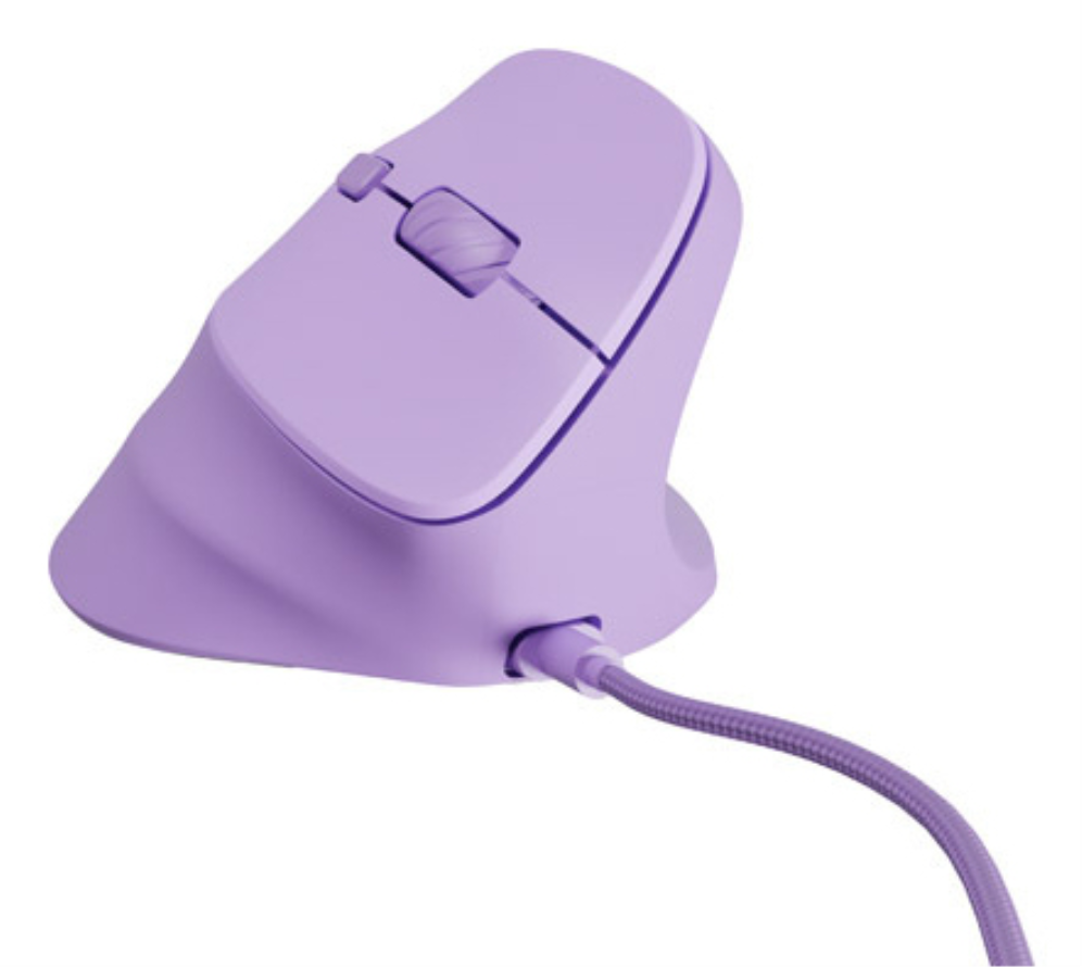 RATON NATEC CRAKE 2 PRO VERTICAL DIESTRO 12.800 DPI OPTICO LAVANDA USB - detalle