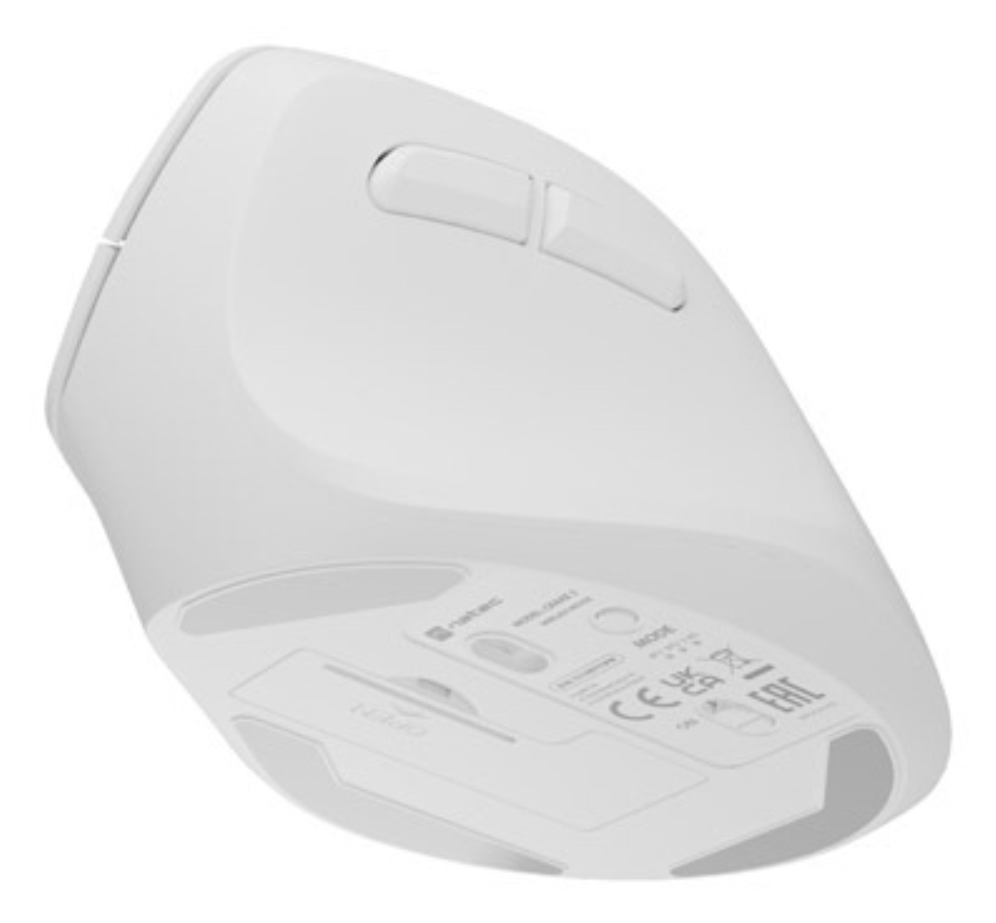 RATON NATEC CRAKE 2 VERTICAL DIESTRO DUAL 2400 DPI BLANCO BLUETOOTH PILAS - detalle