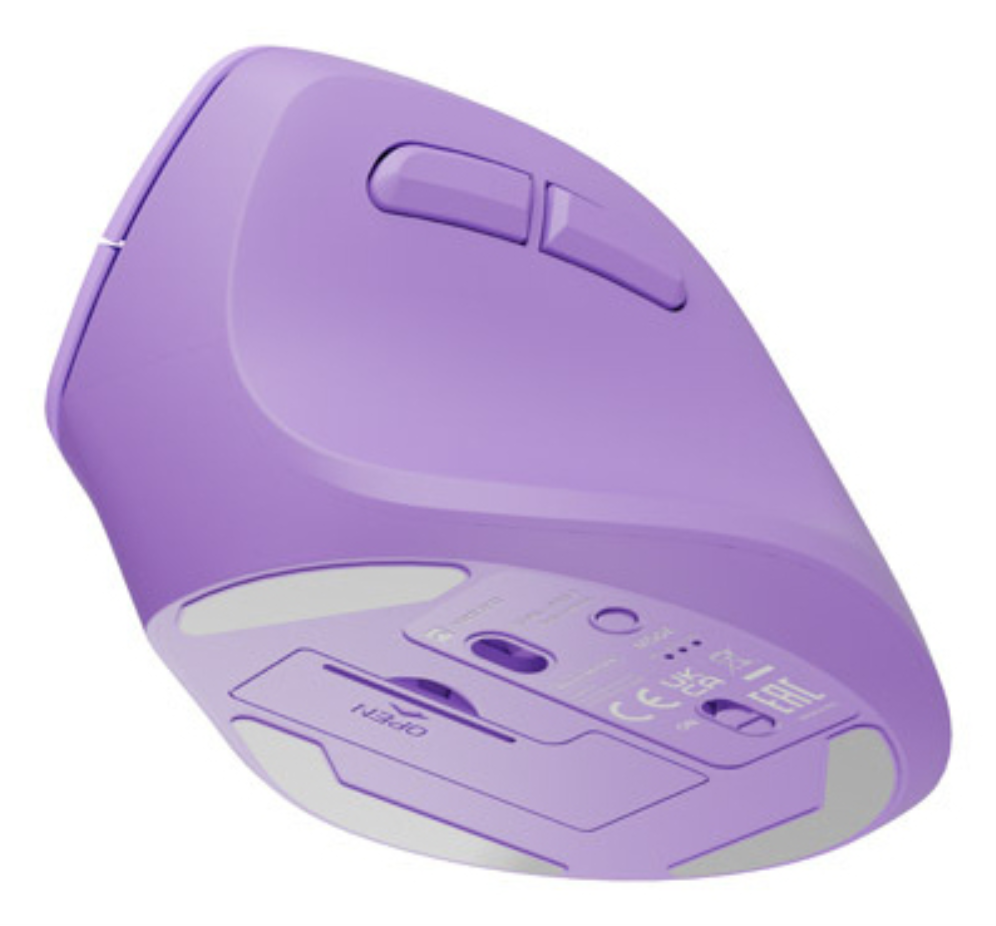 RATON NATEC CRAKE 2 VERTICAL DIESTRO DUAL 2400 DPI LAVANDA BLUETOOTH PILAS - detalle