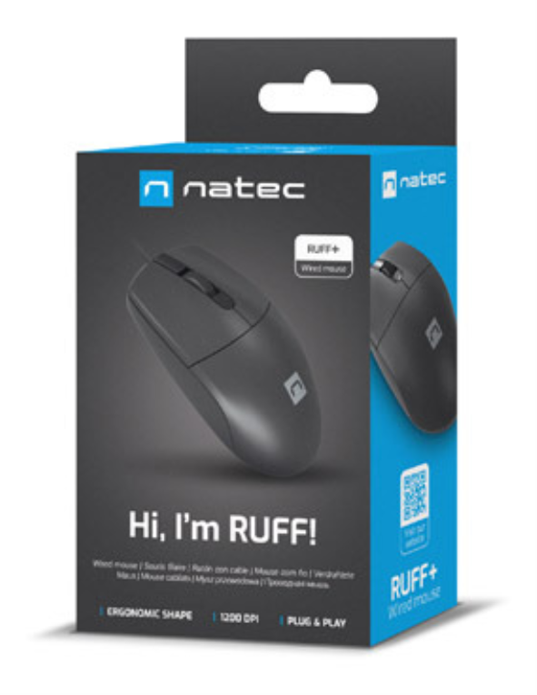 RATON NATEC RUFF PLUS 1200DPI OPTICO NEGRO USB - detalle