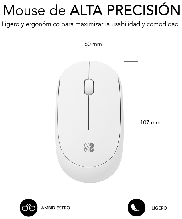 RATON SUBBLIM BUSINESS BLANCO RF INALAMBRICO PILAS - detalle