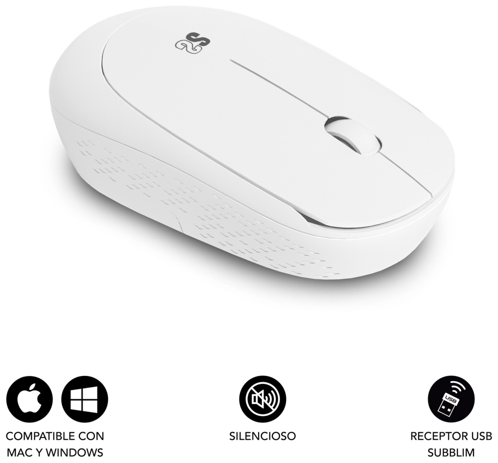 RATON SUBBLIM BUSINESS BLANCO RF INALAMBRICO PILAS - detalle